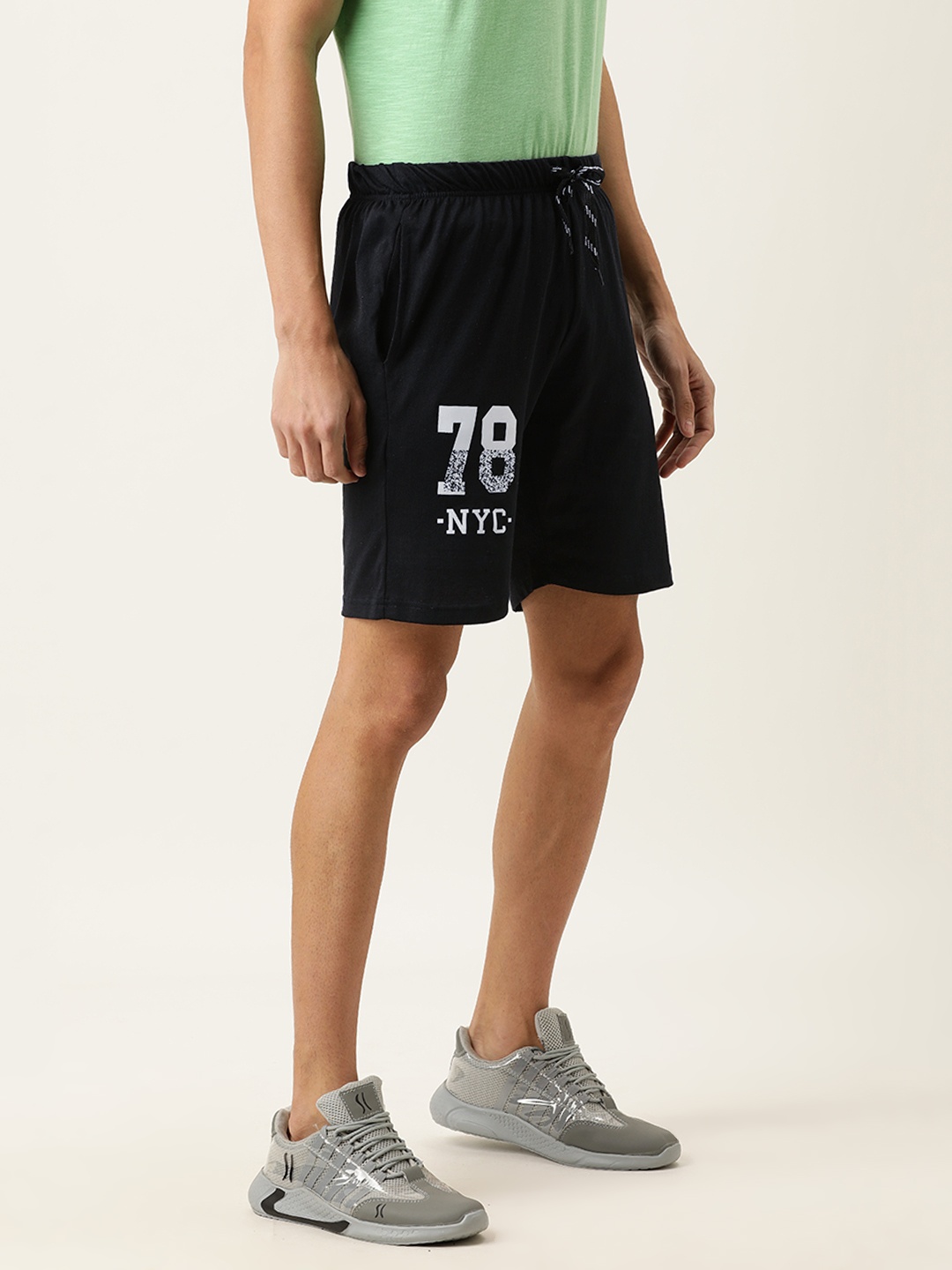 

Urban Dog Men Black Typography Printed Regular Shorts