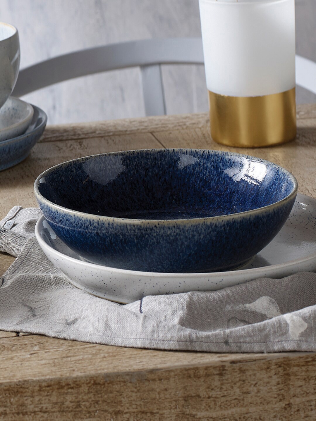 

Denby Blue & White 1 Pieces Handcrafted Ceramic Glossy Bowls