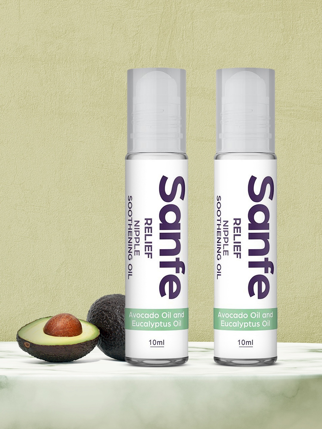 

Sanfe Set of 2 Avocado Breast Nipple Soothing Oil for Moms-10 ml, Coral