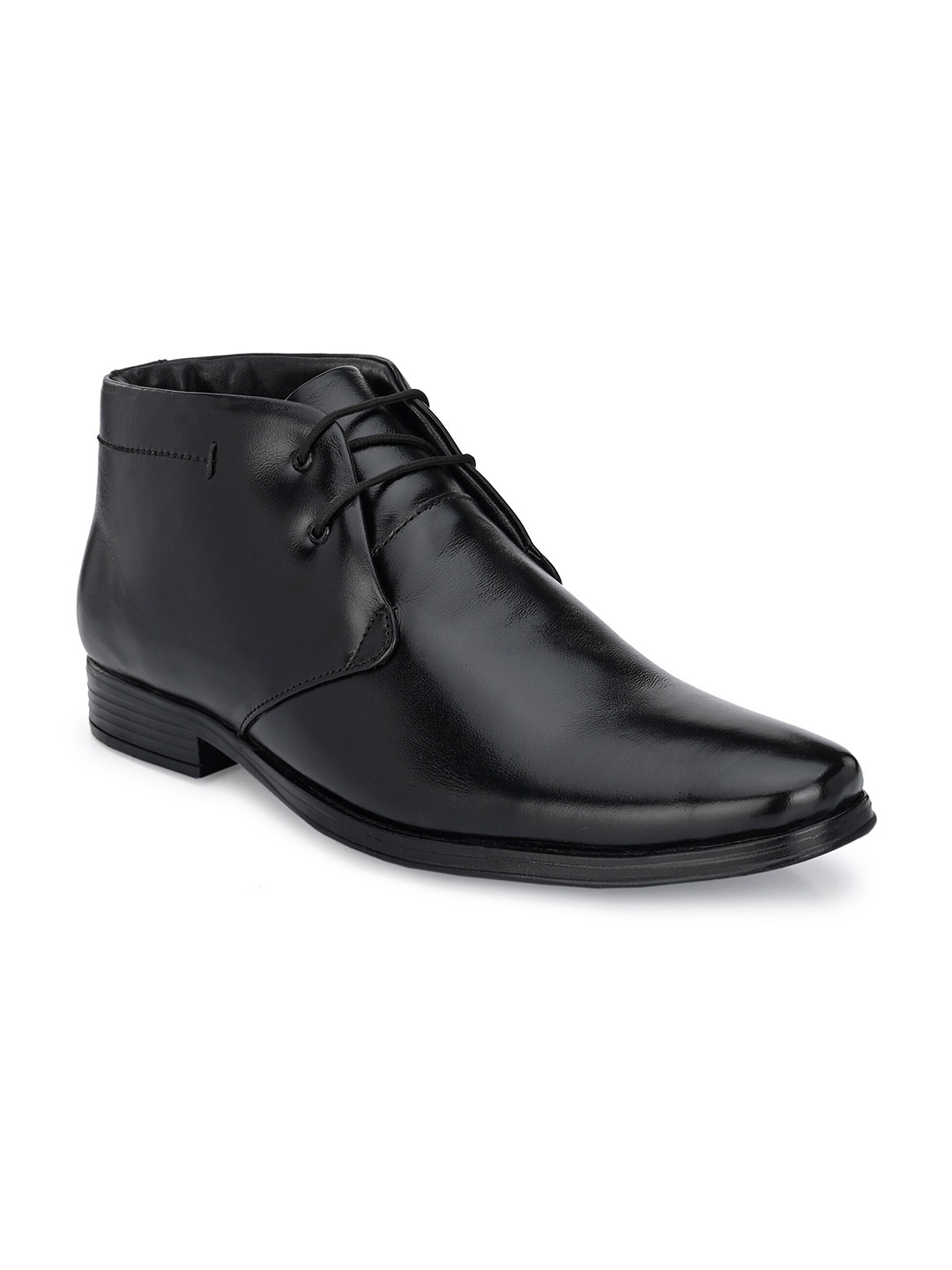 

Eego Italy Men Black Solid Genuine Leather Formal Boots