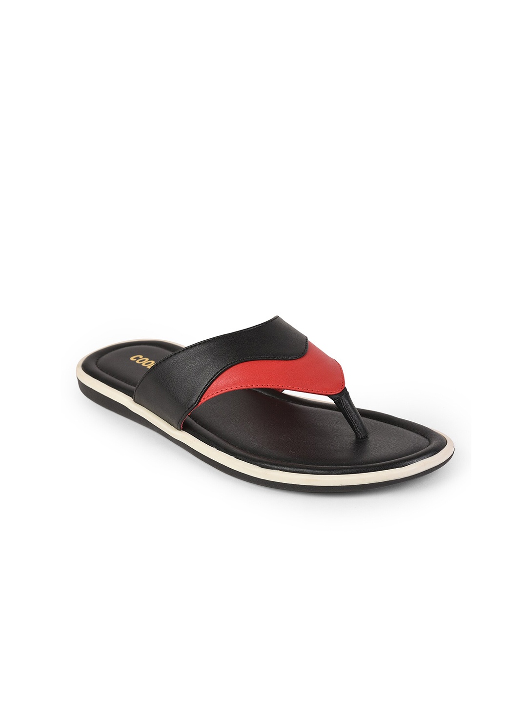 

Liberty Men Black & Red Colourblocked Rubber Thong Flip-Flops