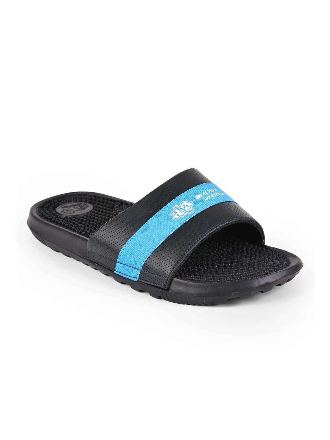 

Liberty Men Navy Blue & Blue Solid Rubber Sliders
