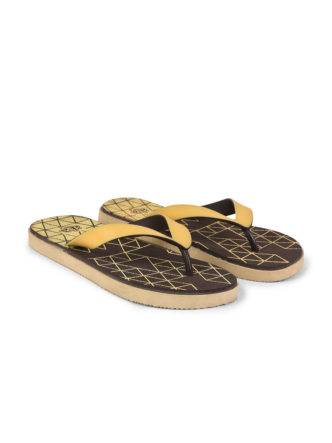 

Liberty Men Yellow & Brown Printed Rubber Slip-On