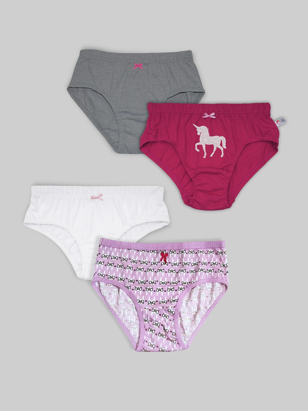 

DChica Girls Pack Of 4 Assorted Cotton Basic Briefs