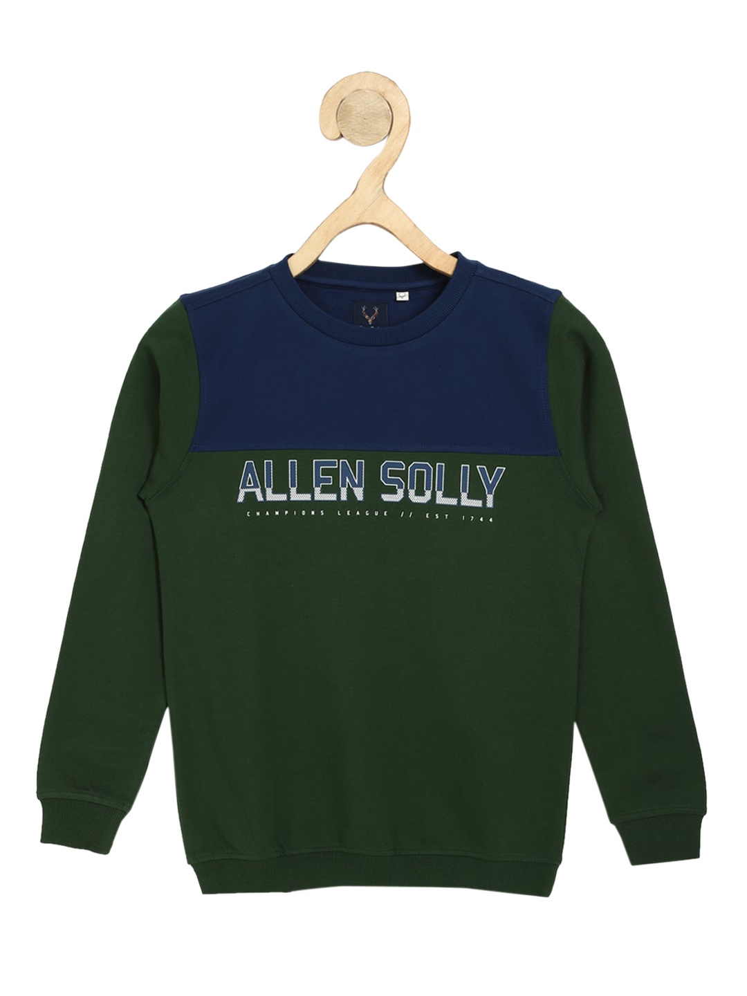 

Allen Solly Junior Boys Green Colourblocked Sweatshirt
