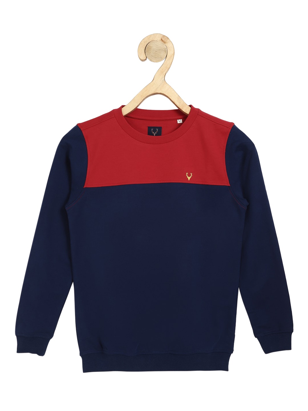 

Allen Solly Junior Boys Navy Blue& Red Colourblocked Sweatshirt