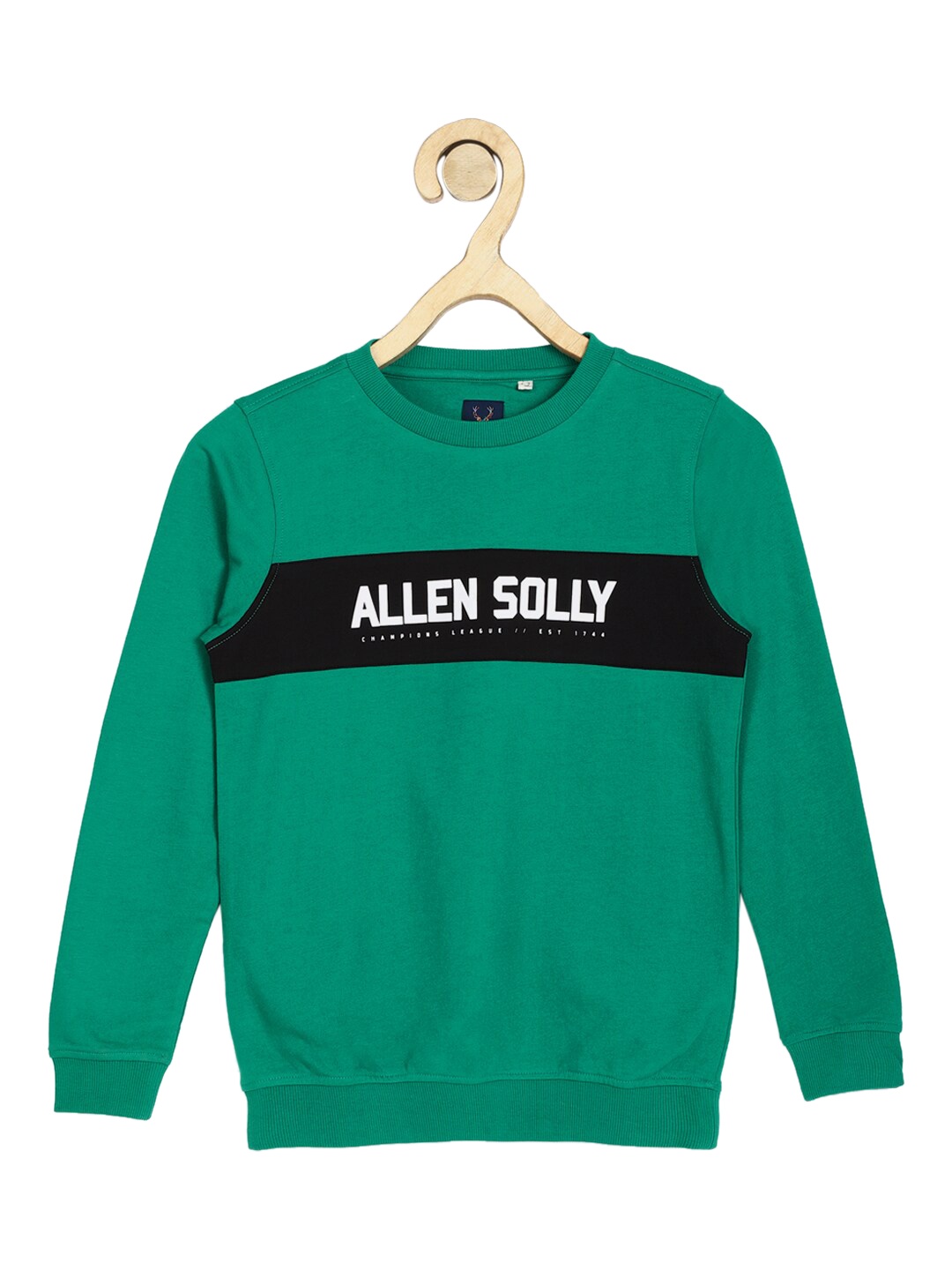 

Allen Solly Junior Boys Green Printed Cotton Sweatshirt