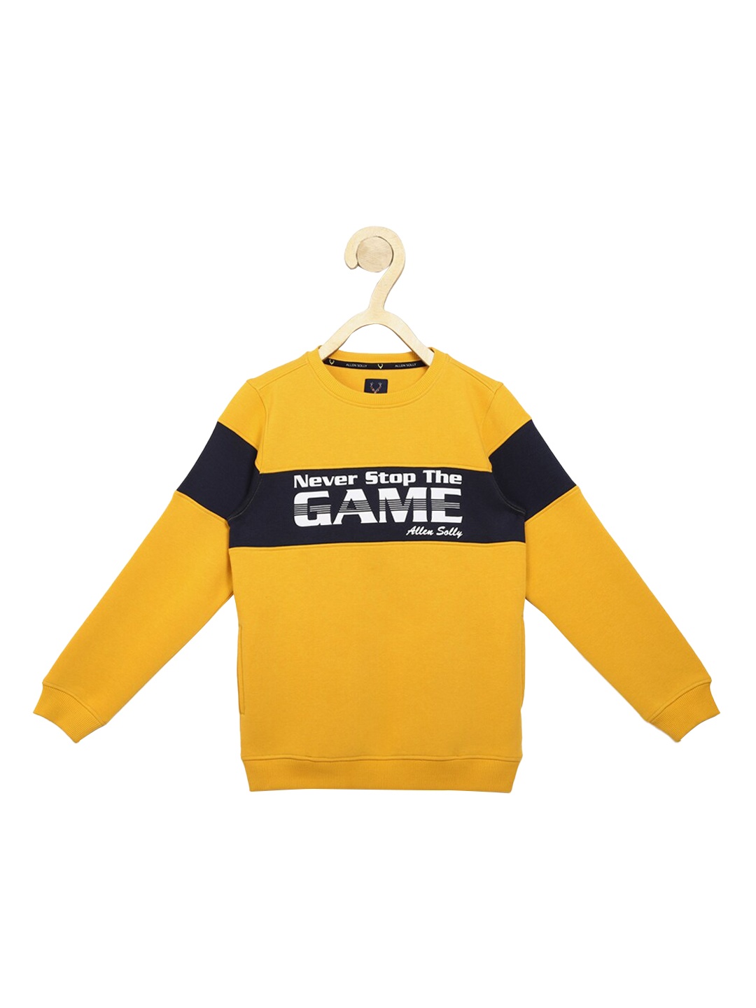 

Allen Solly Junior Boys Yellow And Black Typography Printed Sweatshirt
