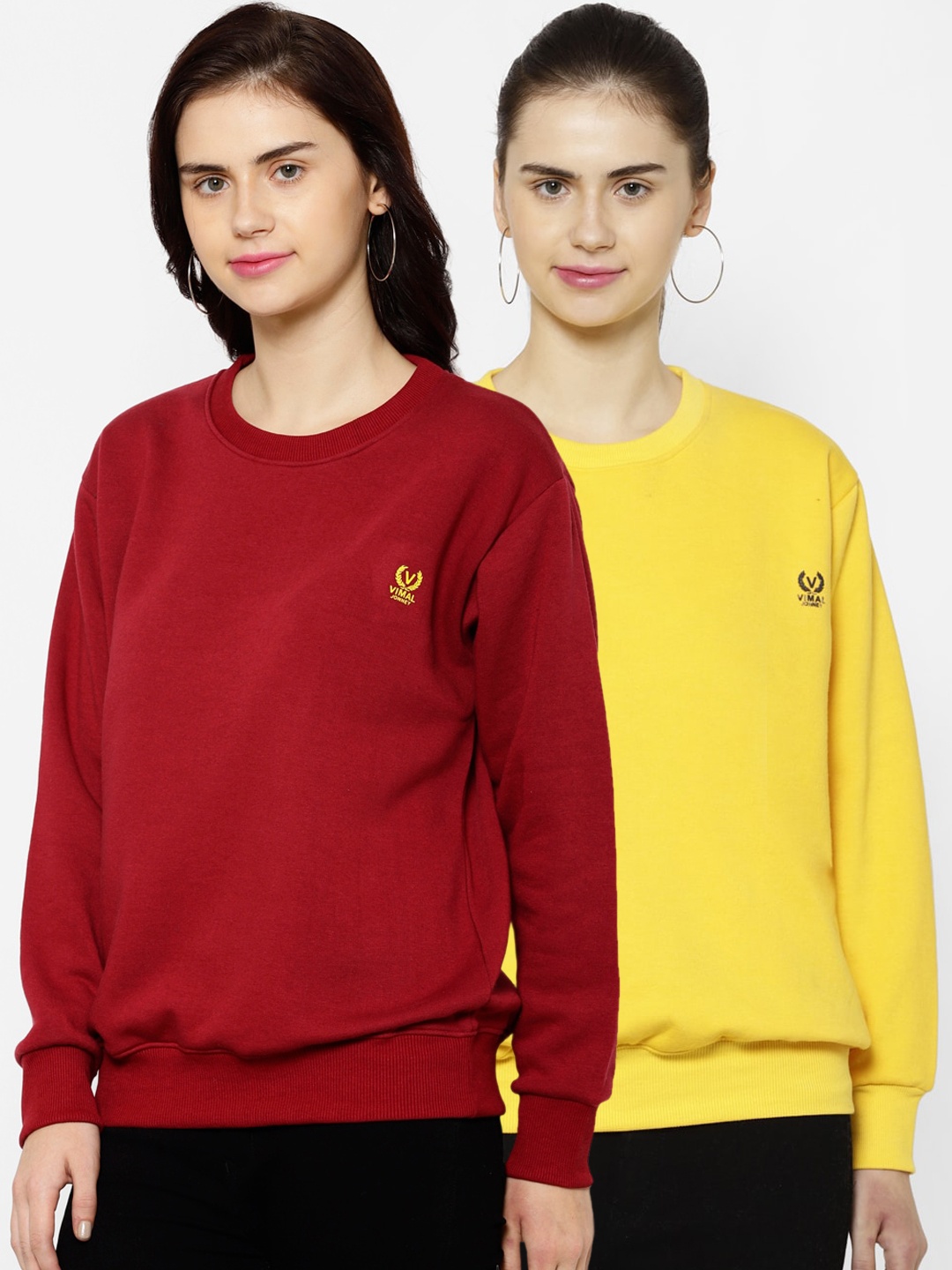 

VIMAL JONNEY Women Yellow Sweatshirt
