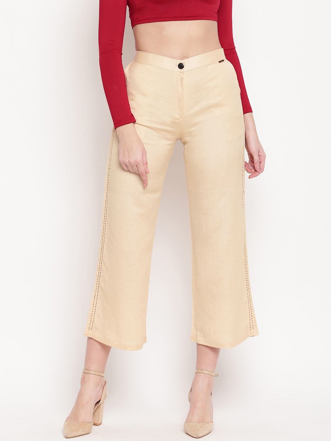 

Kvsfab Women Beige Culottes Trousers