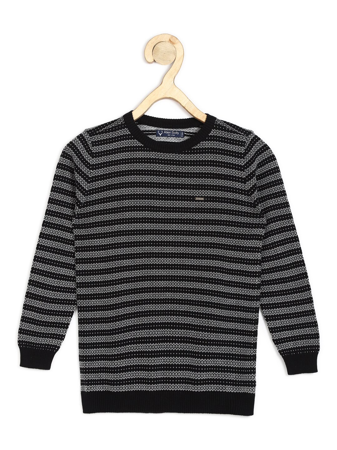 

Allen Solly Junior Boys Grey & Black Striped Pullover