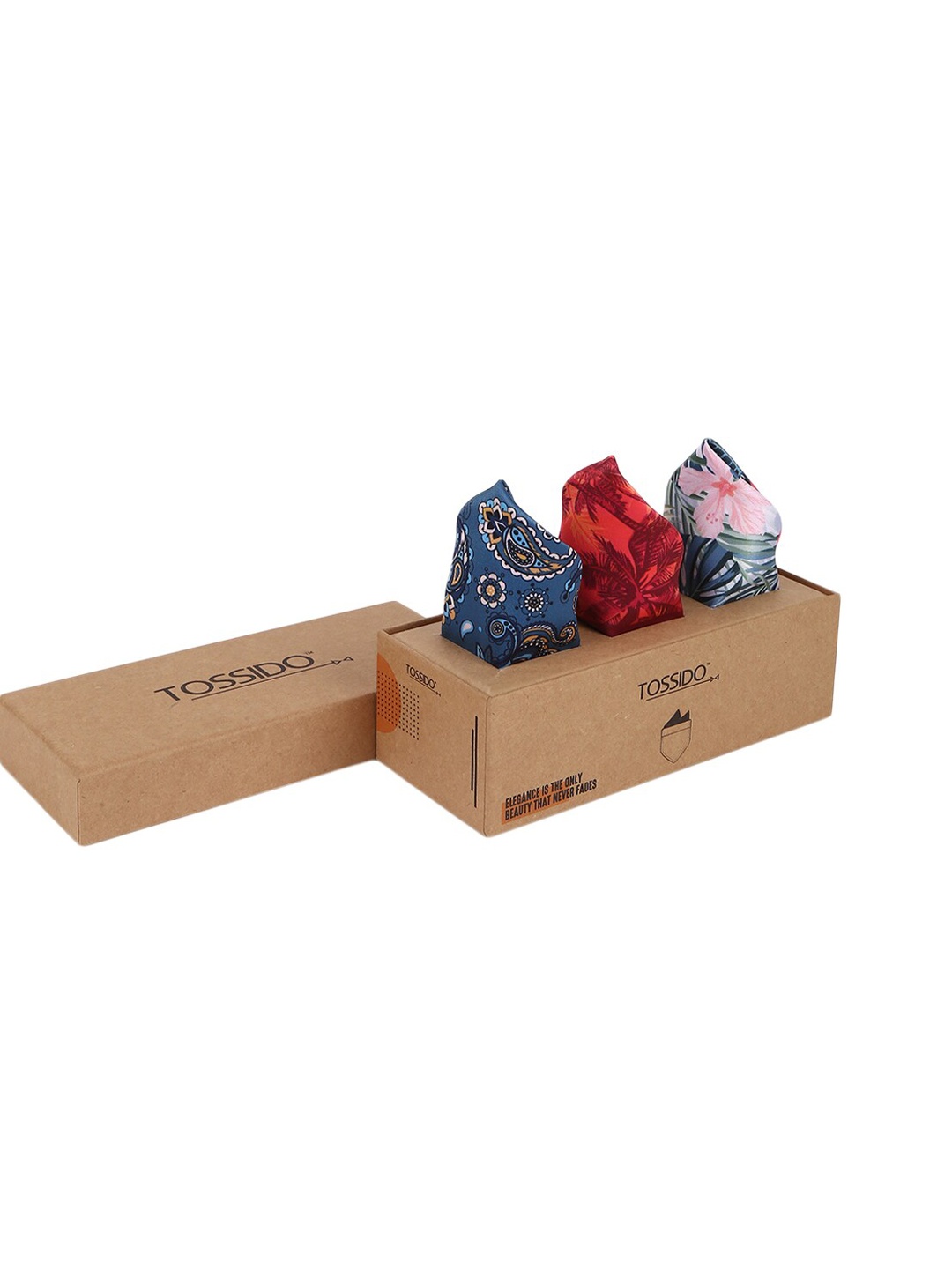 

Tossido Men Pack of 3 Printed Pocket Square, Multi