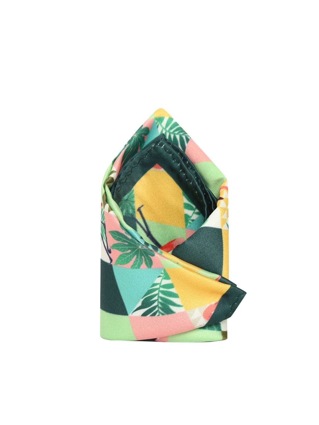 

Tossido Men Yellow & Green Printed Pocket Square