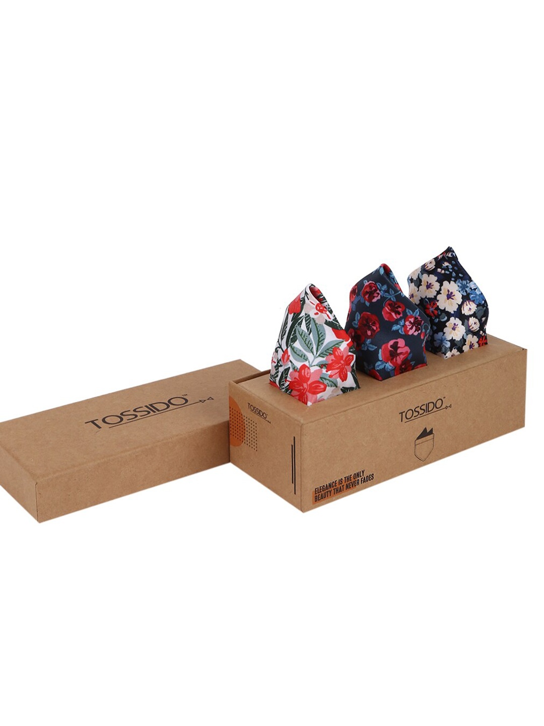 

Tossido Mens Pack of 3 Printed Pocket square, Multi