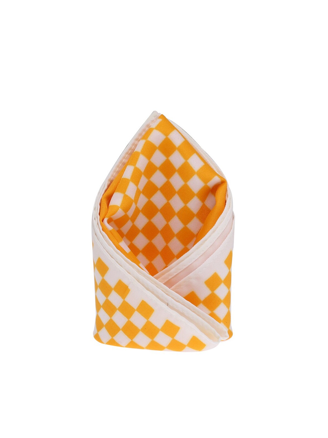 

Tossido Men Yellow & White Checked Pocket Square