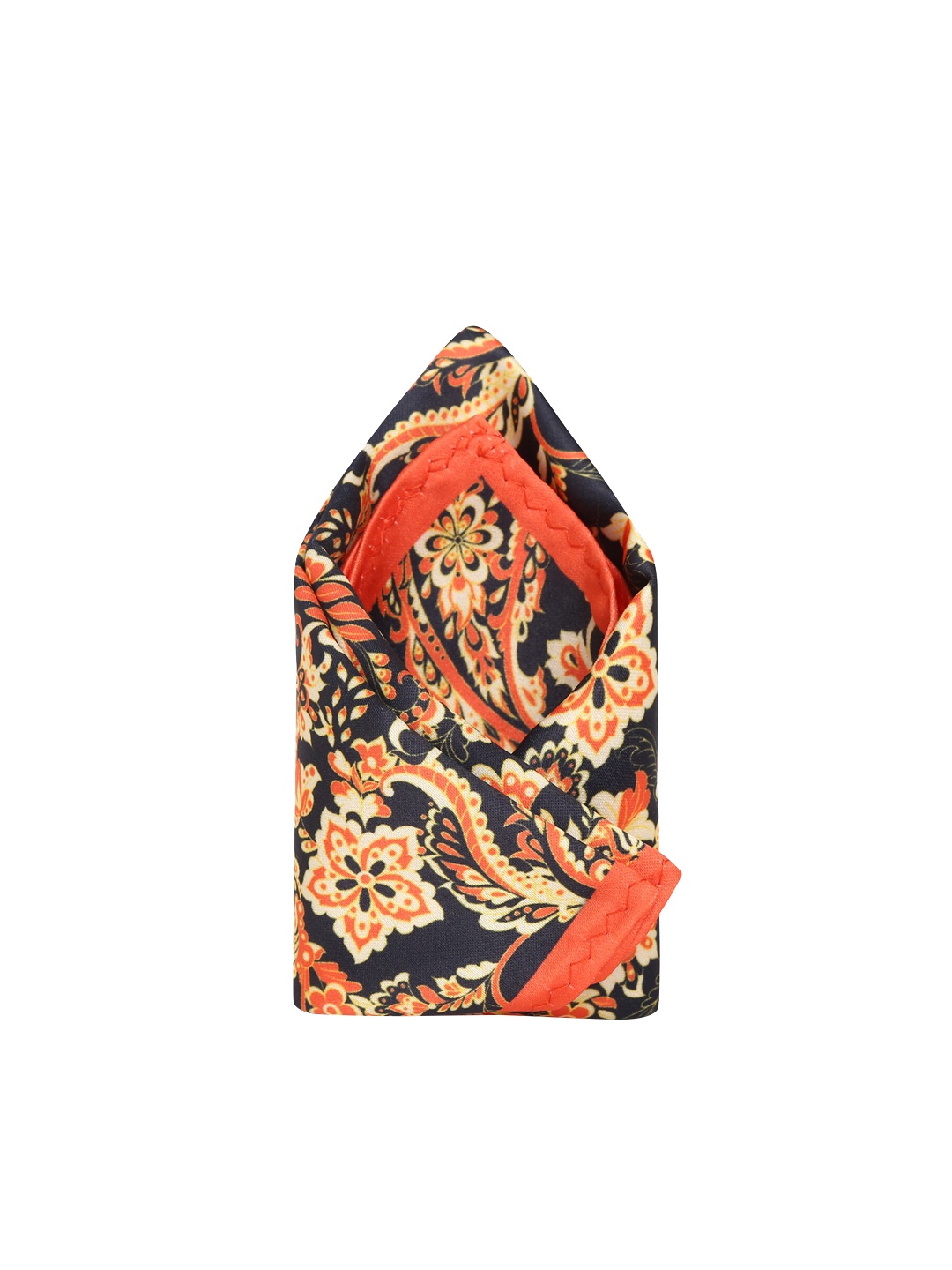 

Tossido Men Black & Orange Printed Pocket Square