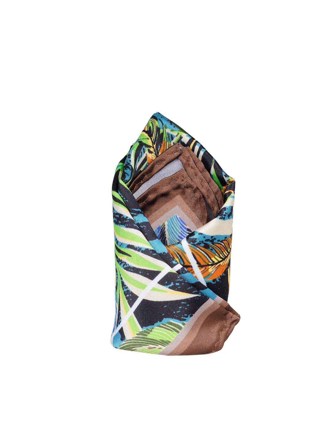 

Tossido Men Blue & Brown Tropical Printed Pocket Square