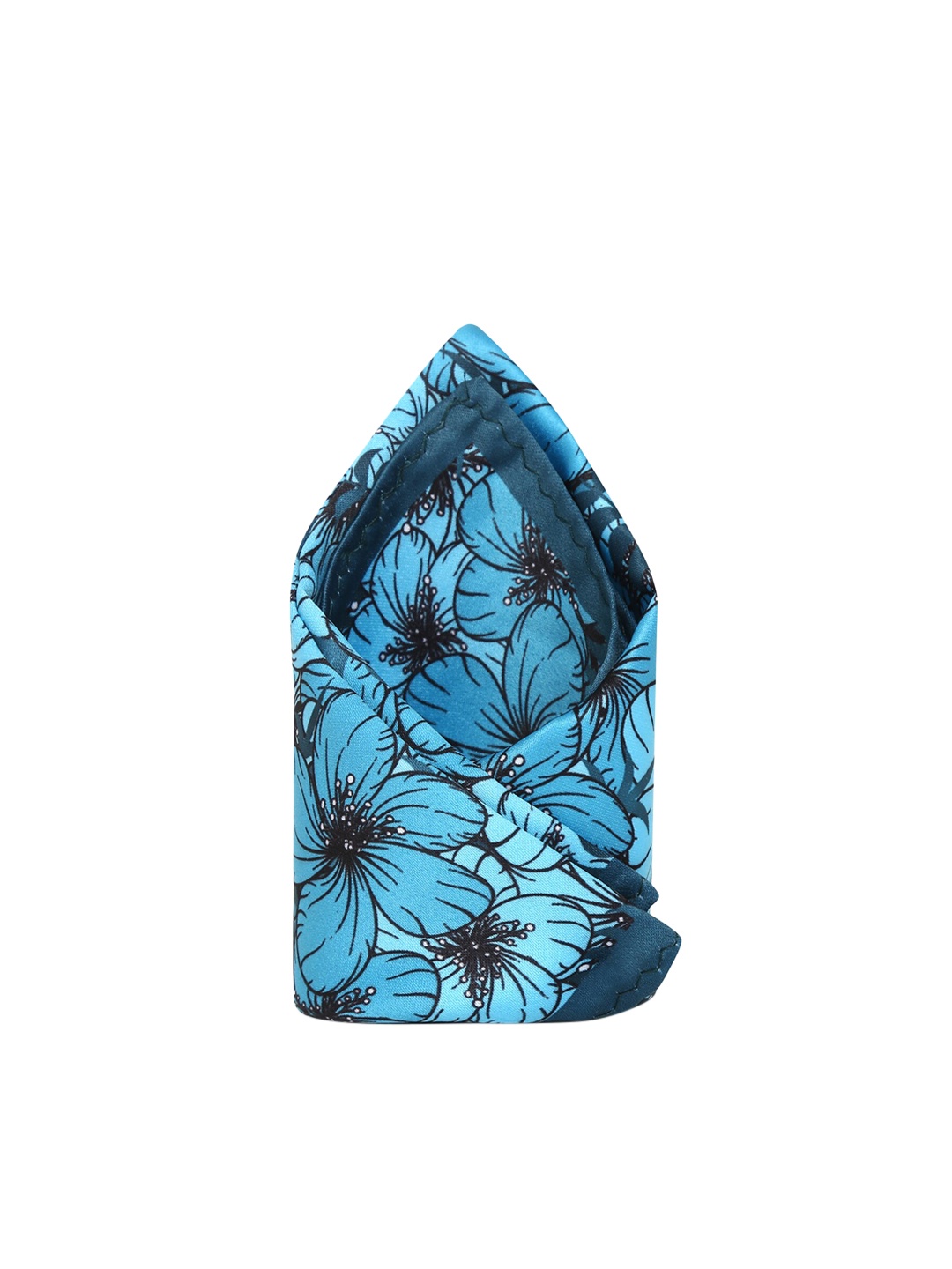 

Tossido Men Blue & Black Floral Printed Pocket Square