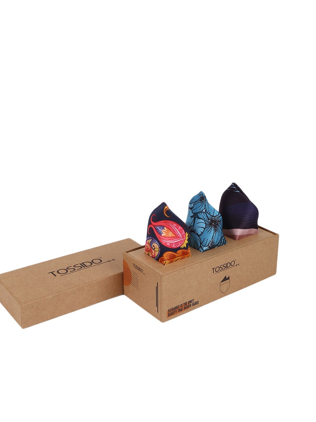 

Tossido Men Pack of 3 Printed Pocket Square, Multi