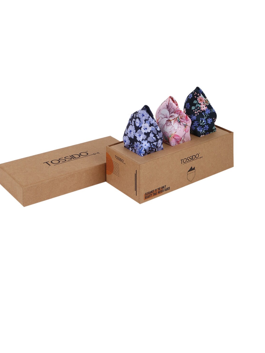 

Tossido Mens Pack of 3 Printed Pocket square, Multi