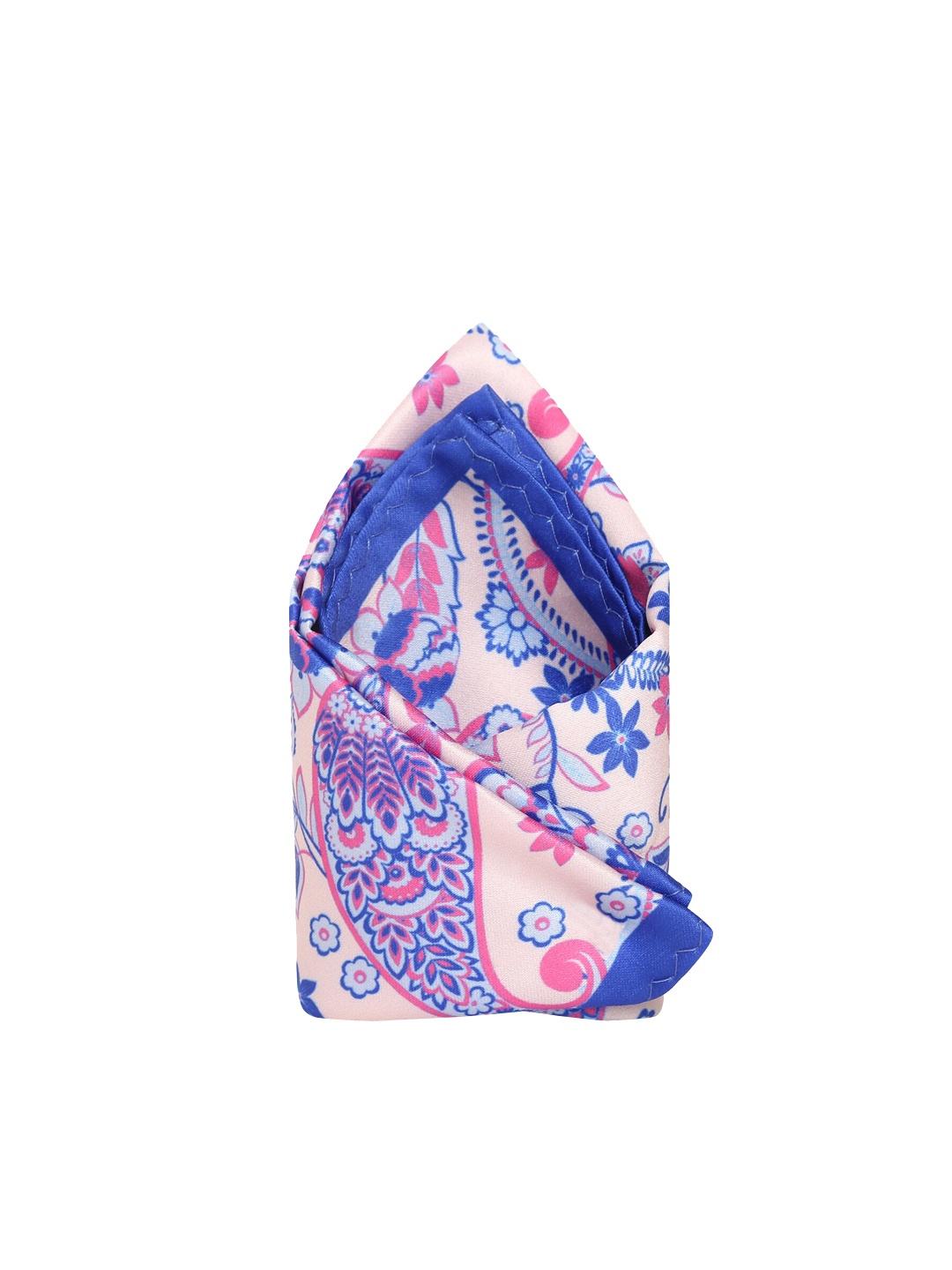 

Tossido Men Pink & Blue Printed Pocket Square