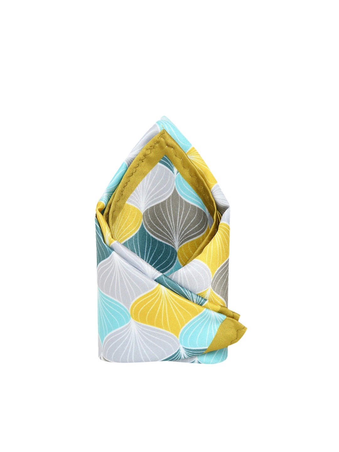 

Tossido Men Sea Green & Yellow Printed Pocket Square