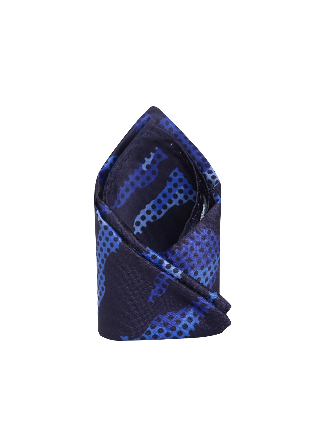

Tossido Men Navy Blue Camouflage Printed Pocket Square
