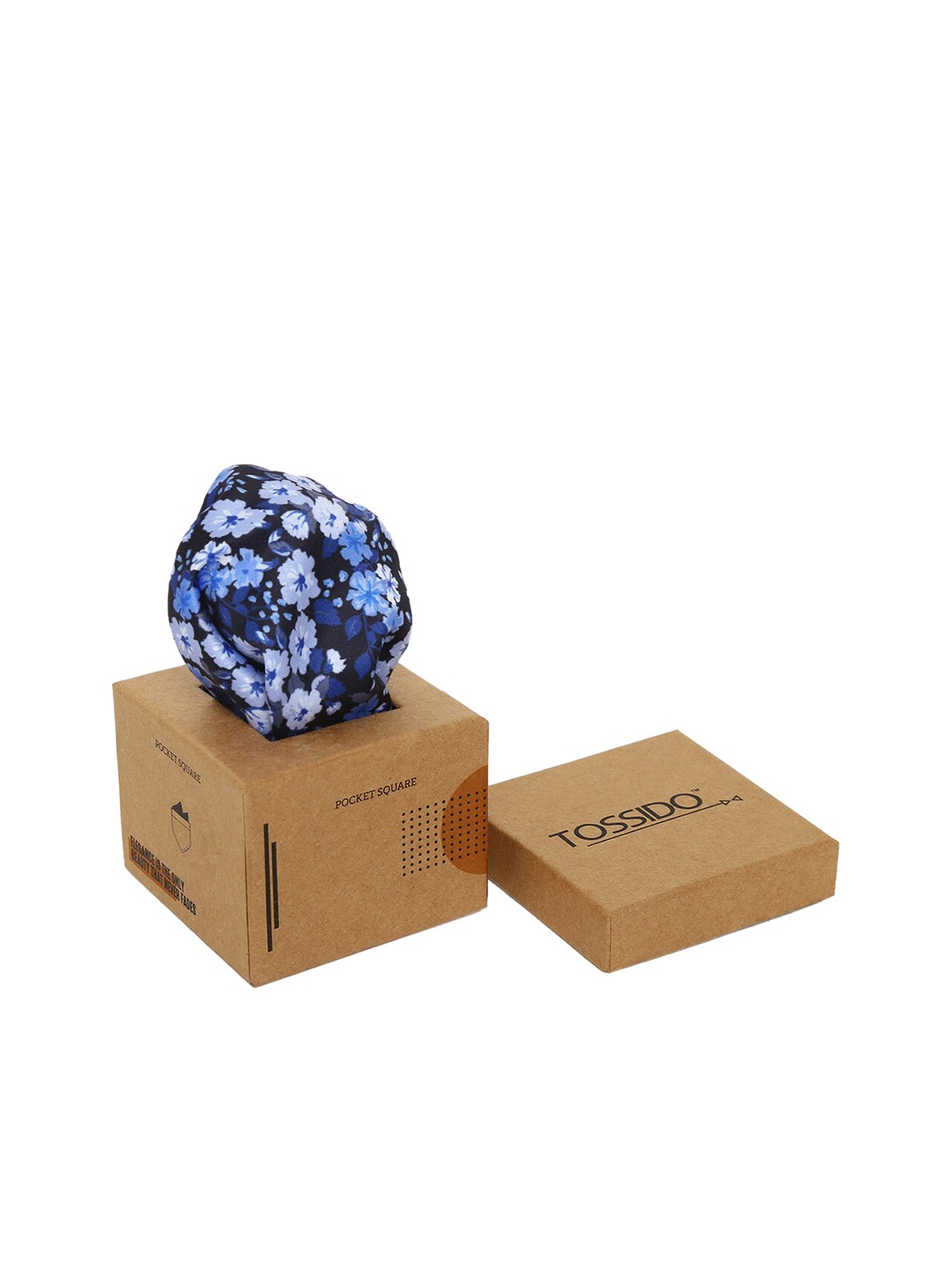 

Tossido Men Blue & White Printed Pocket Square