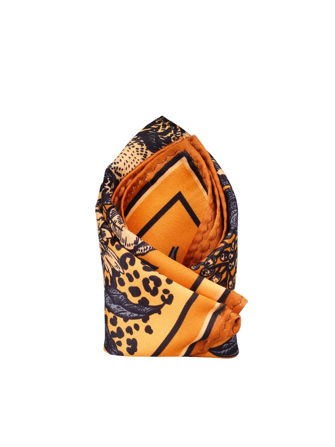 

Tossido Men Orange & Black Printed Pocket Square