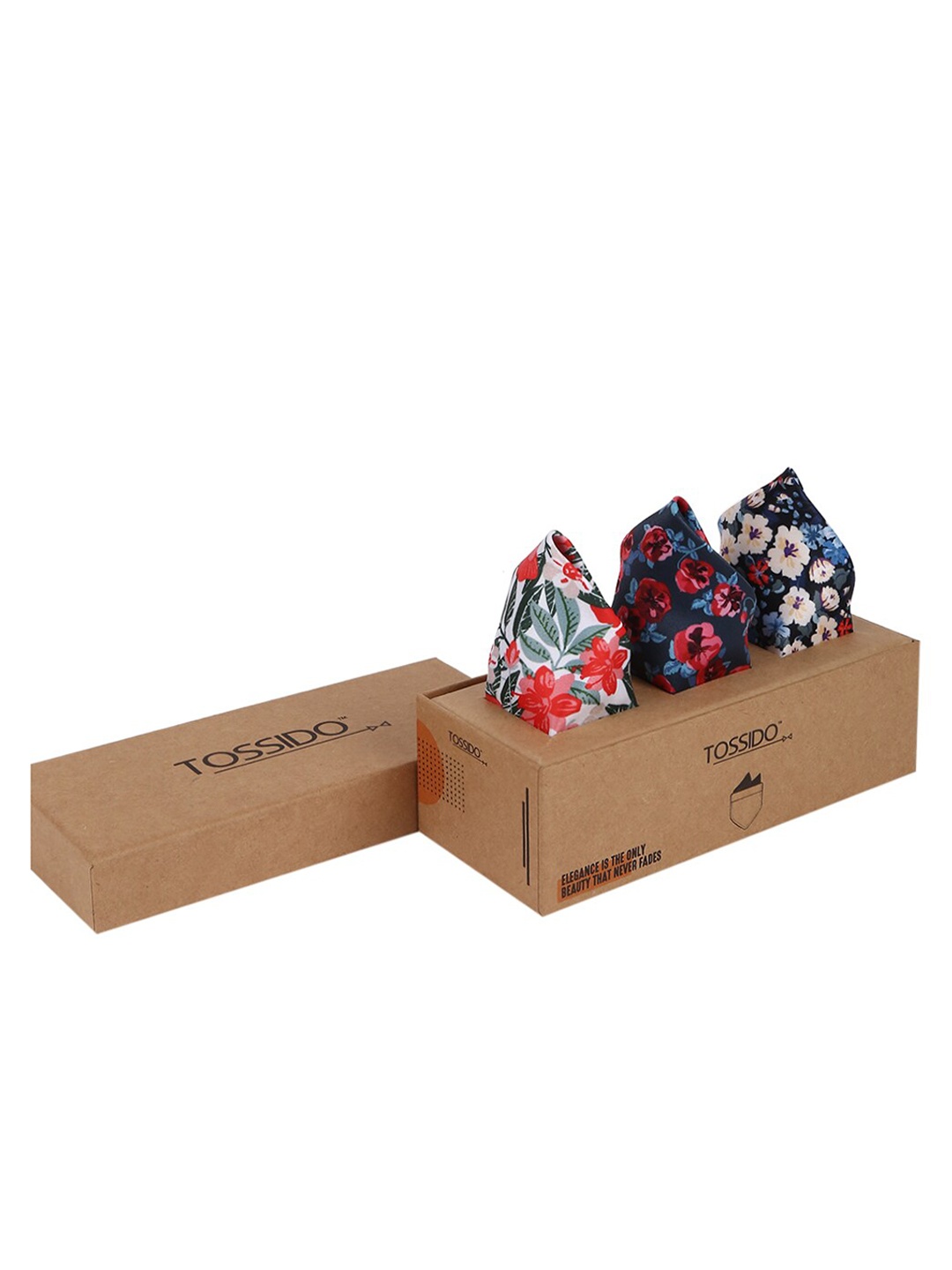 

Tossido Men Pack of 3 Printed Pocket Square, Multi