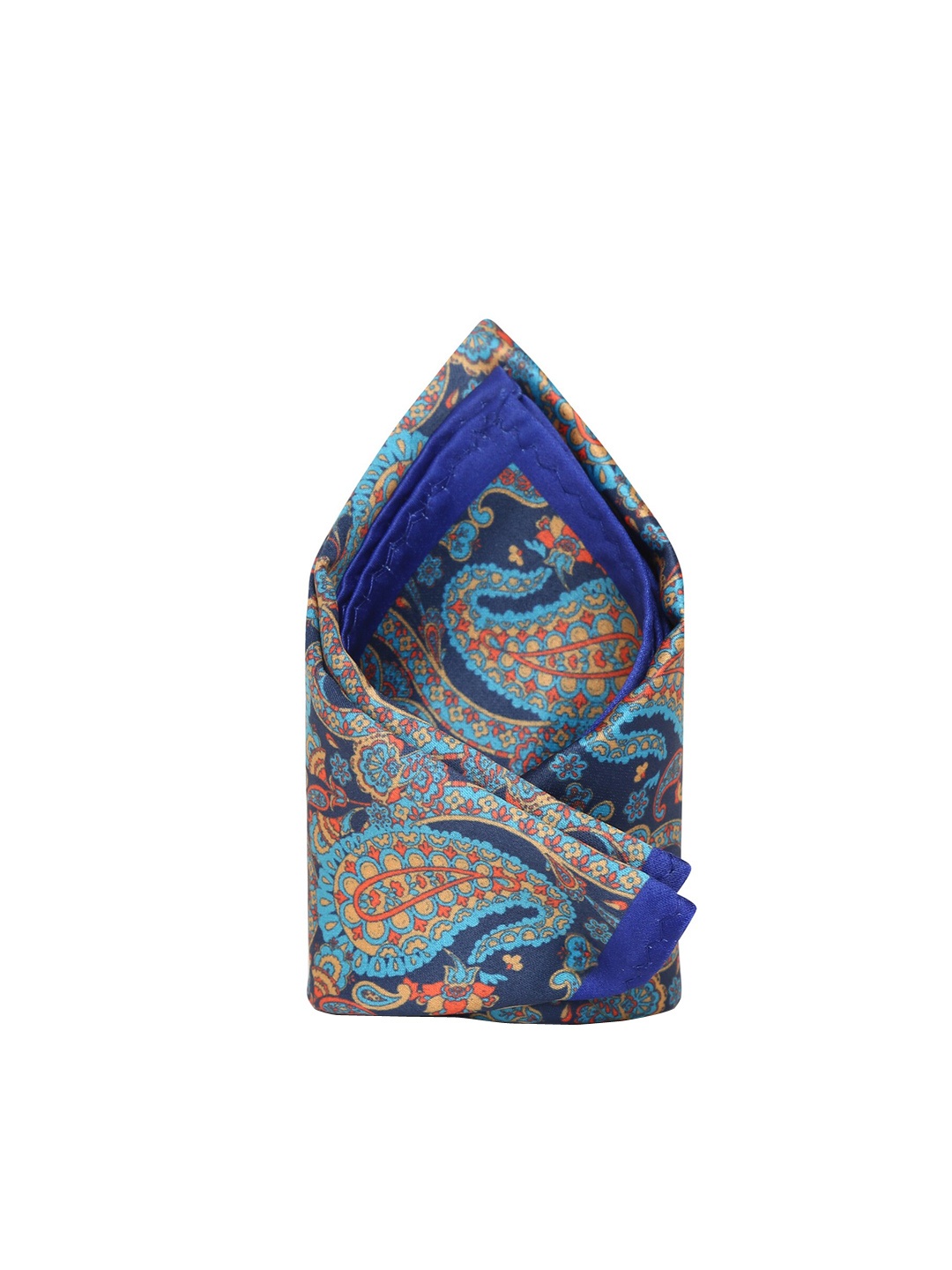 

Tossido Men Blue & Orange Printed Pocket Square
