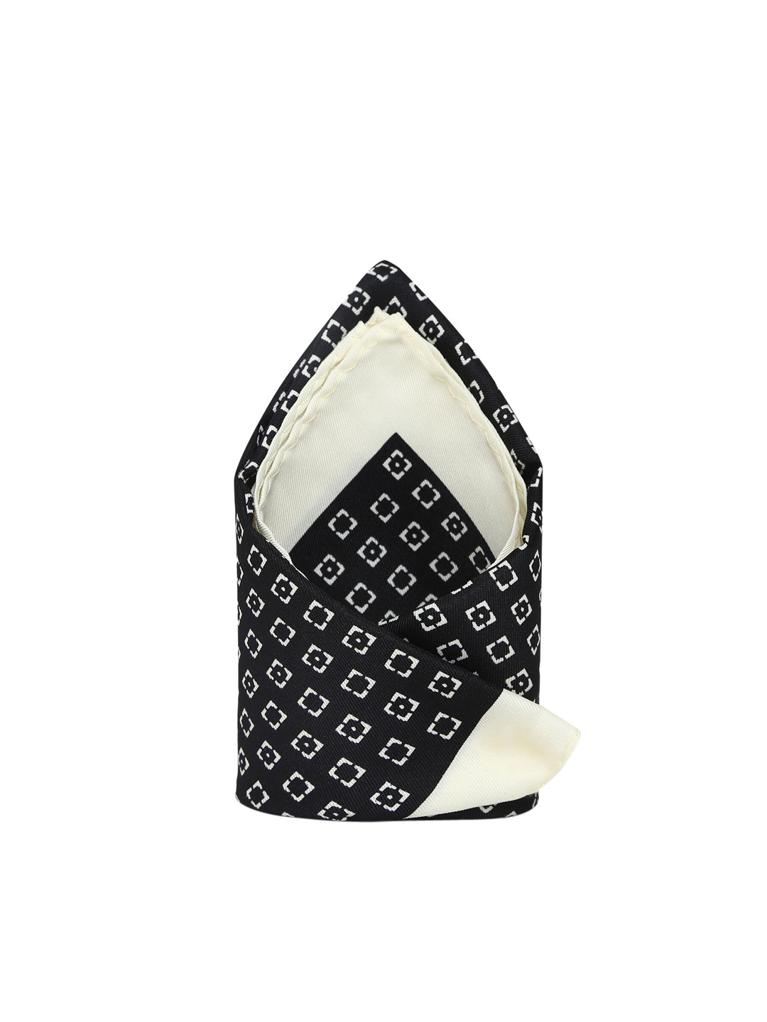 

Tossido Men Black & White Printed Pocket Square