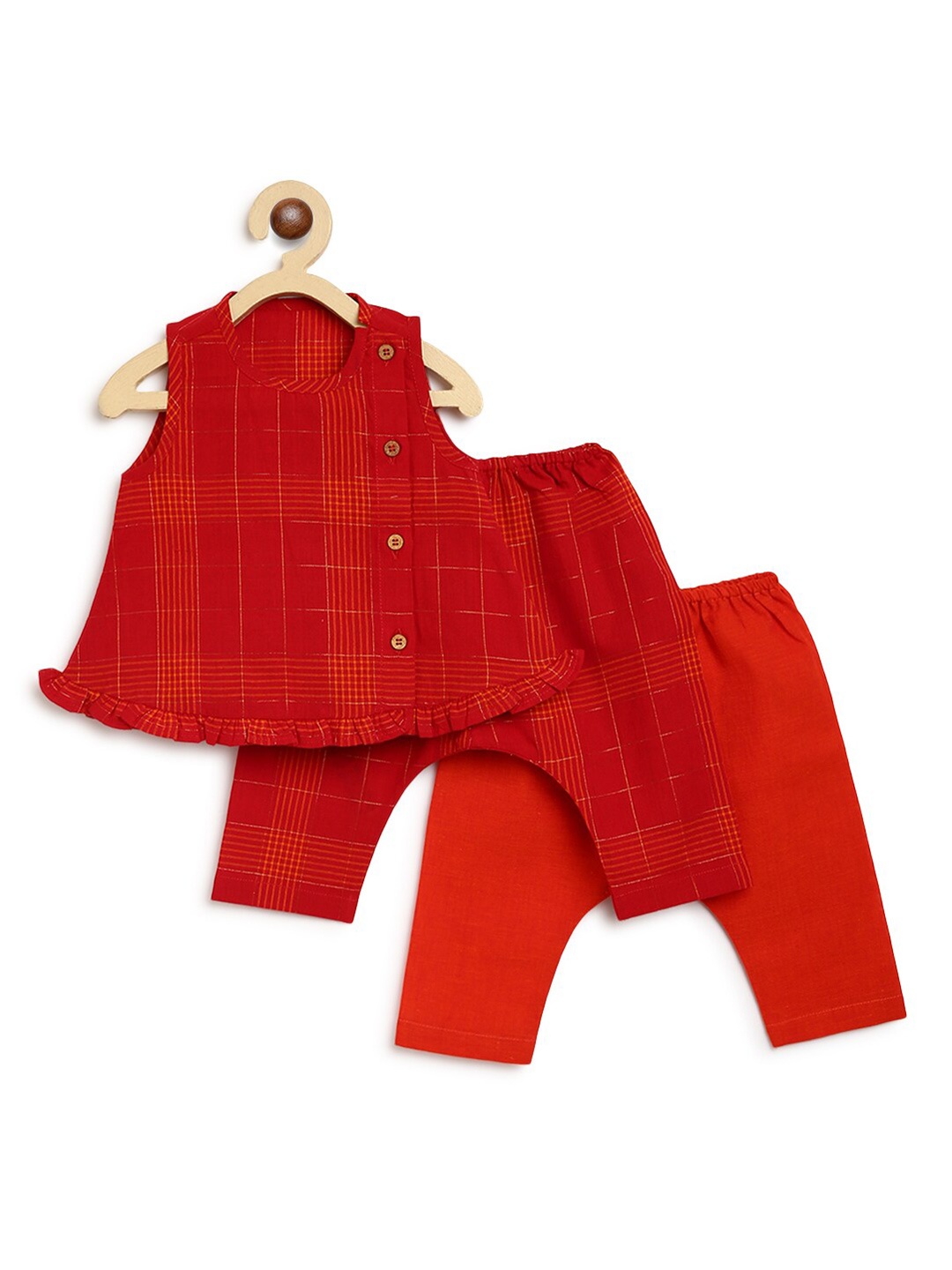 

Tiber Taber Infant Girls Red Checked Top With Pyjamas