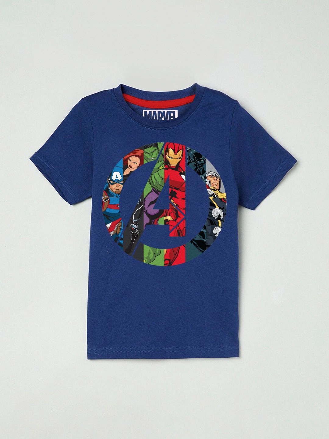 

BonOrganik Boys Marvel Superhero Printed Blue T-shirt