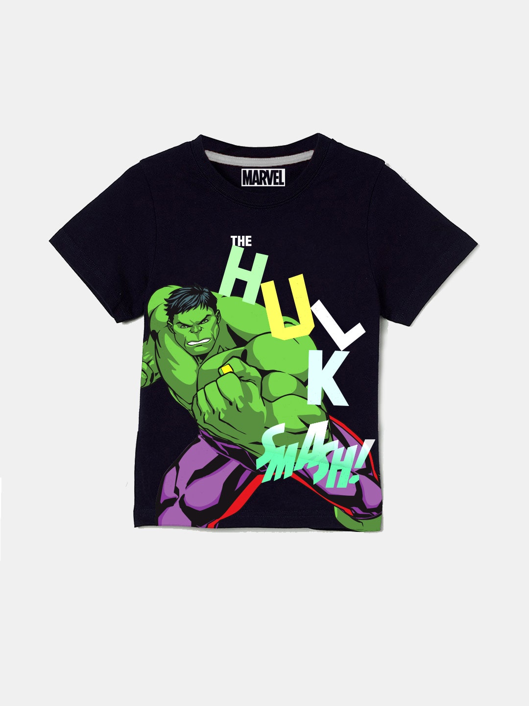 

BonOrganik Boys Black Hulk Printed T-shirt