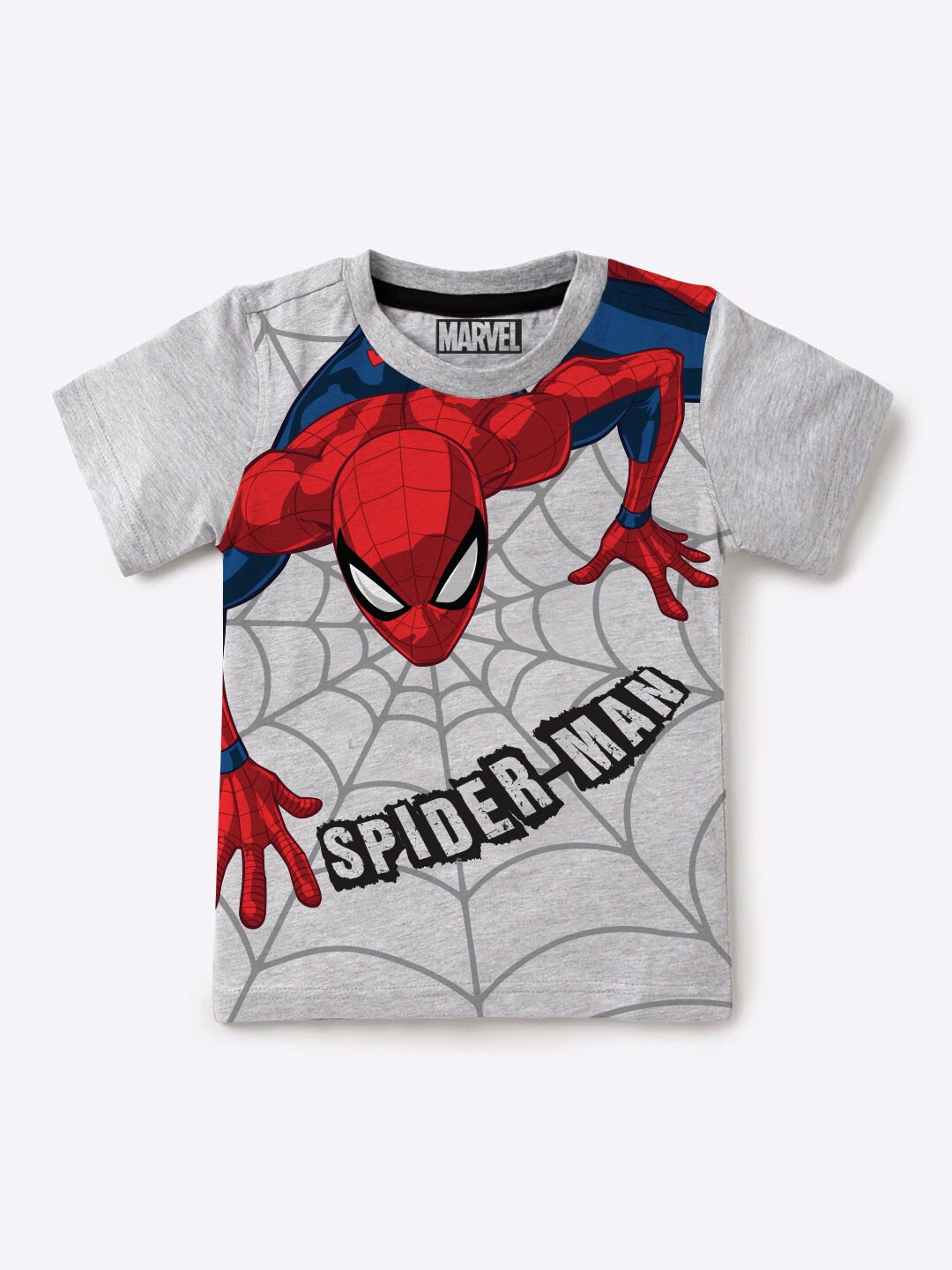 

BonOrganik Boys Grey Spider Man Printed T-shirt