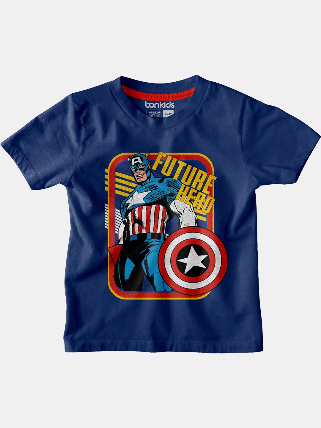 

BonOrganik Boys Blue Avengers Printed T-shirt
