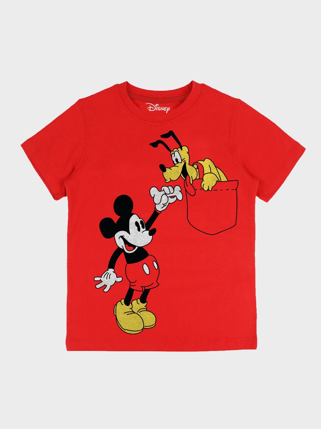 

BonOrganik Boys Red Mickey Mouse Printed T-shirt