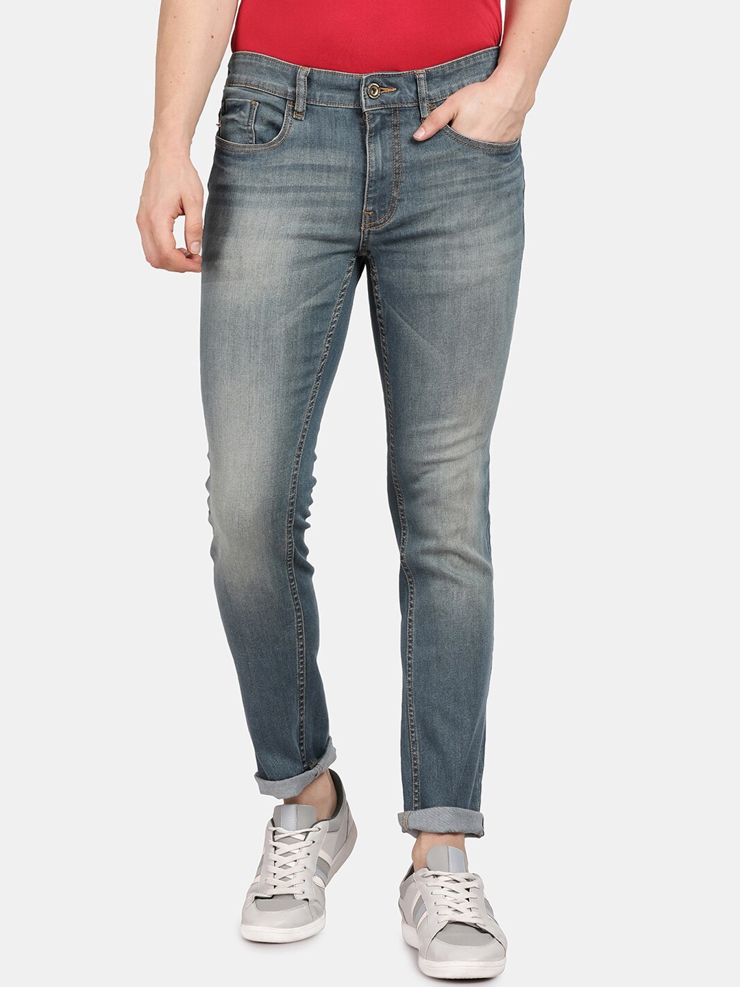 

Llak Jeans Men Blue Mid-Rise Skinny Fit Heavy Fade Jeans