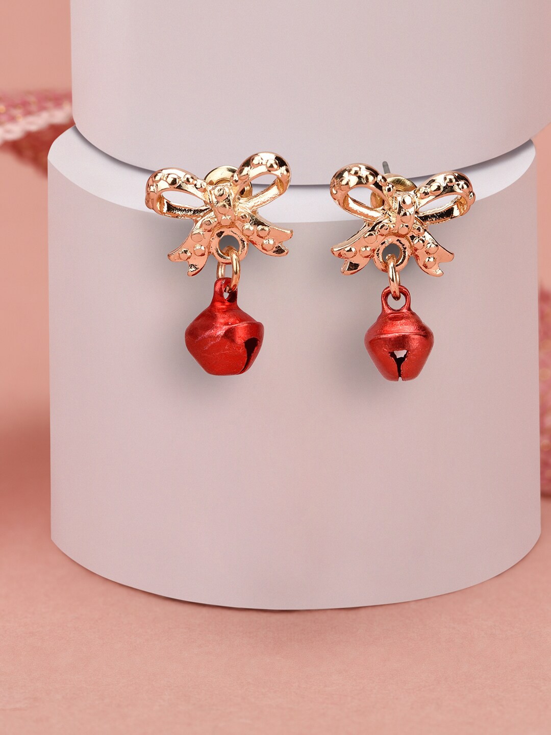 

Accessorize London Red & Gold-Toned Quirky Drop Earrings