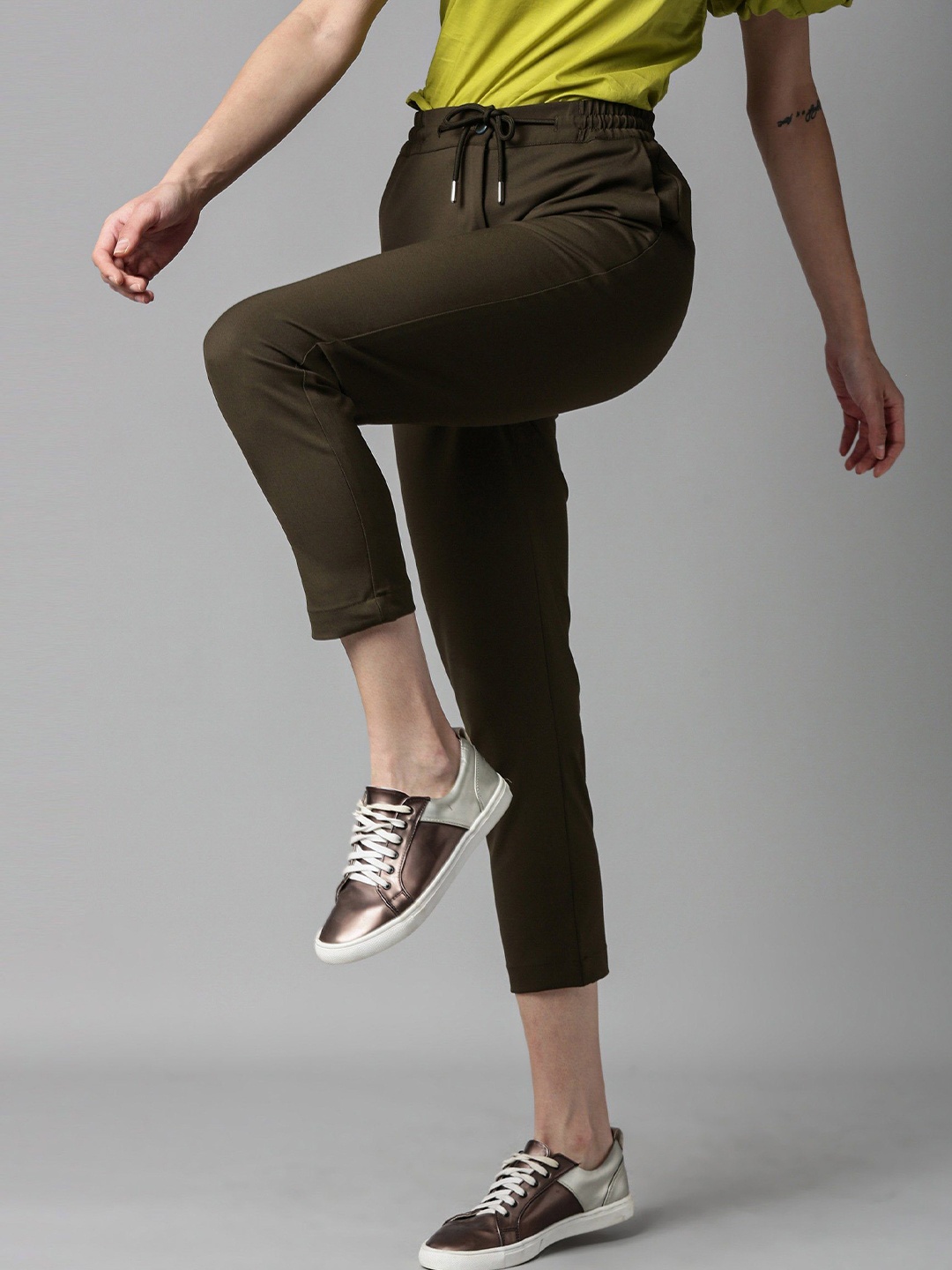 

RAREISM Women Olive Green Trousers