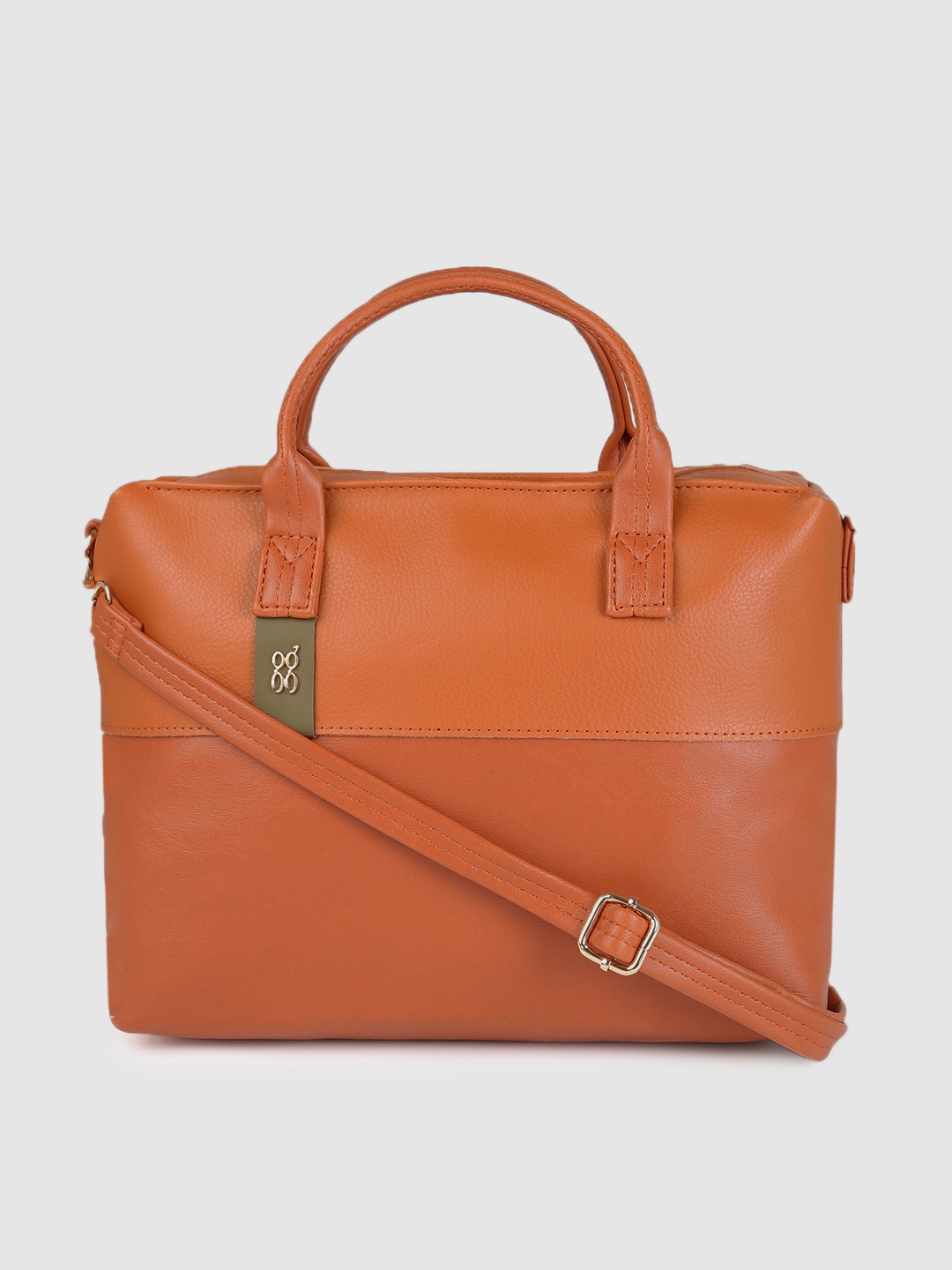 

Baggit Tan Solid Structured Handheld Bag