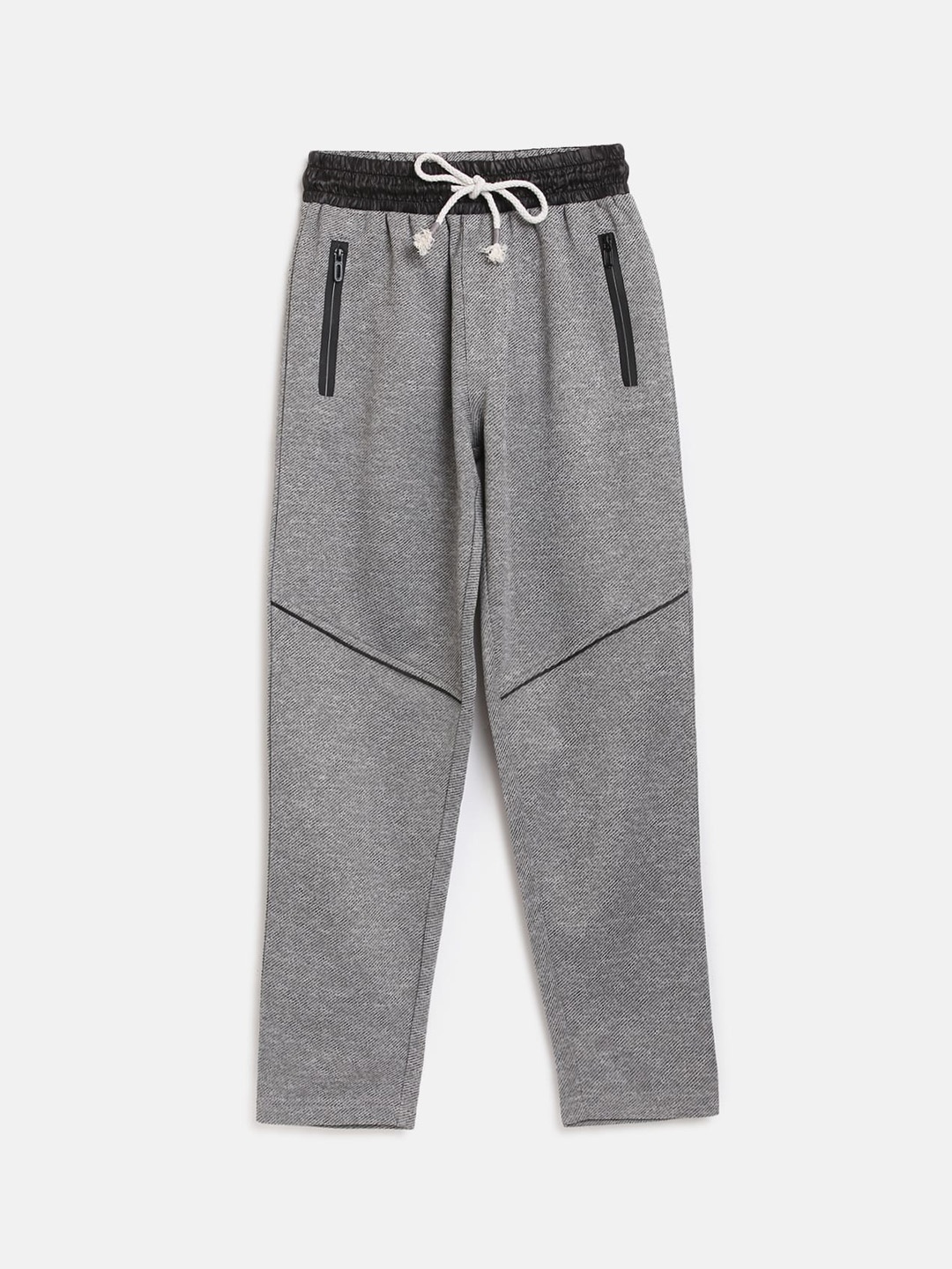 

Lil Tomatoes Boys Grey Solid Straight-Fit Track Pants