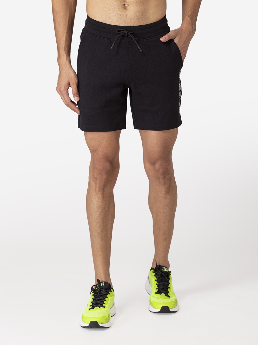 

Red Tape Men Black Mid-Rise Sports Shorts