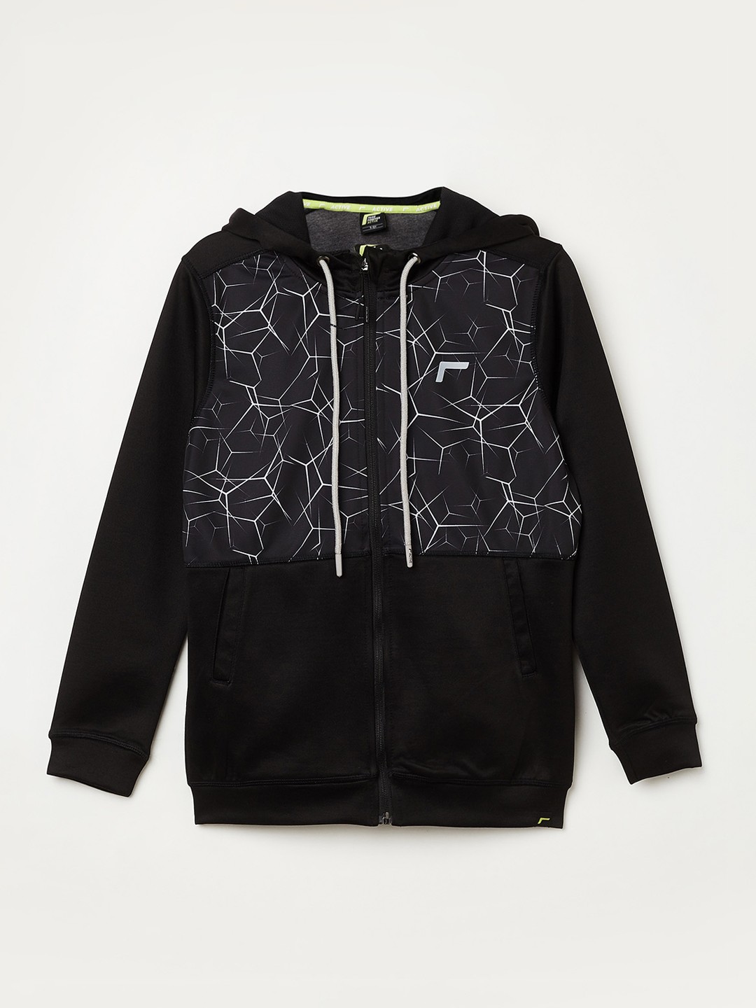 

Fame Forever Active Boys Black Printed Hooded Sweatshirt