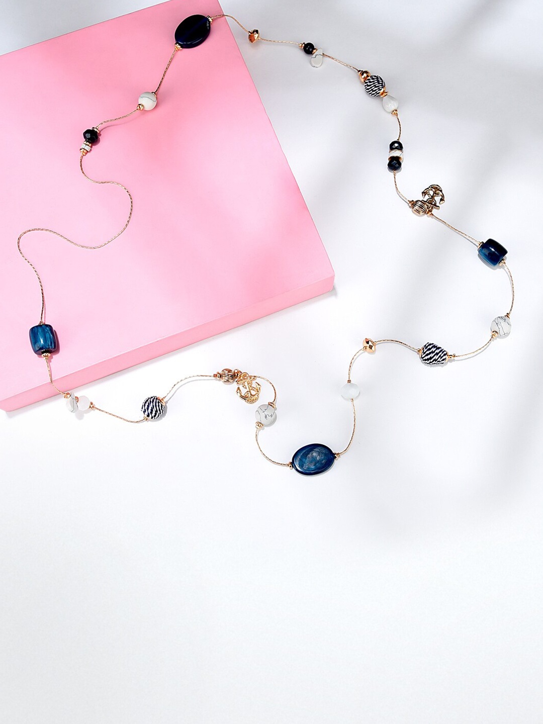 

Accessorize Gold-Toned & Blue Gold-Plated Necklace