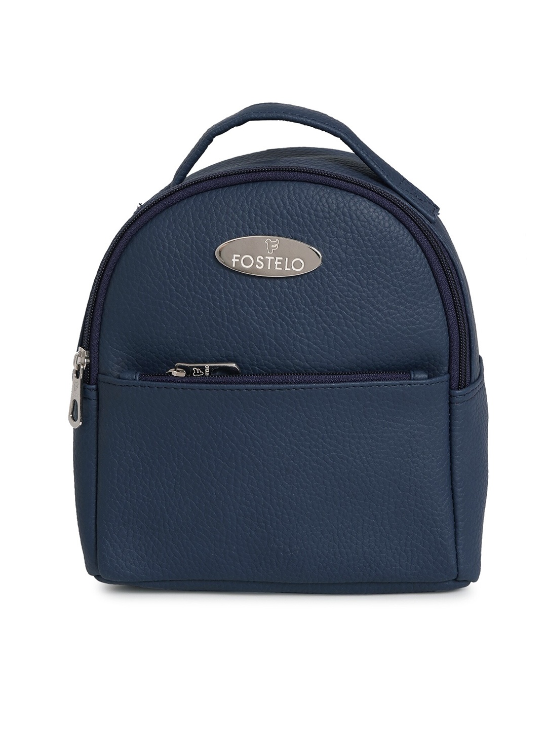 

Fostelo Women Navy Blue Textured Small Backpack
