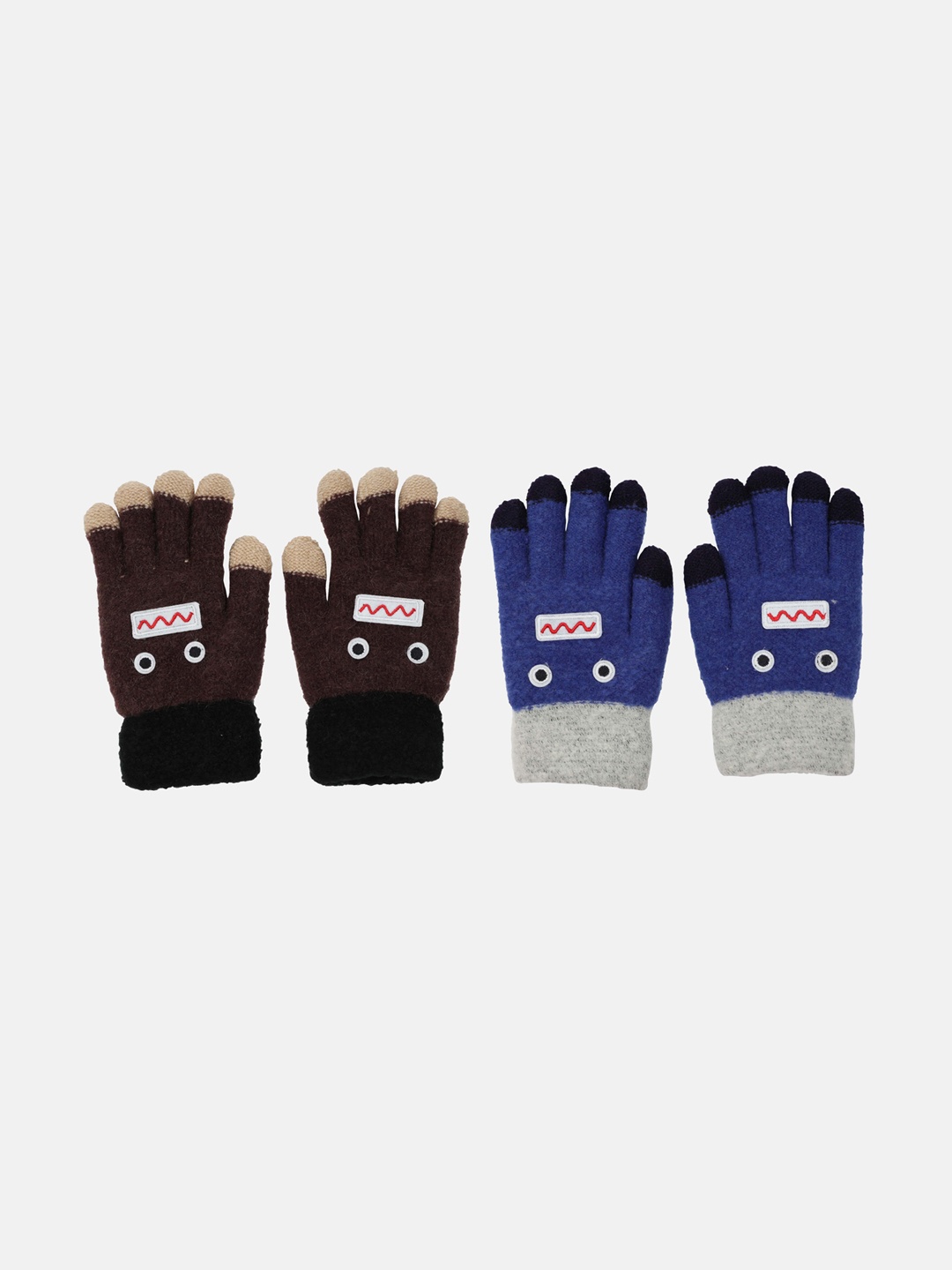 

FabSeasons Unisex Kids Pack of 2 Acrylic Gloves, Multi