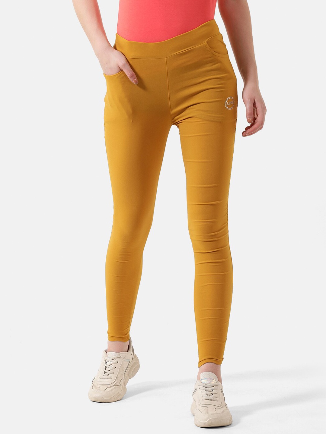 

V2 Value & Variety Women Mustard Yellow Solid Treggings