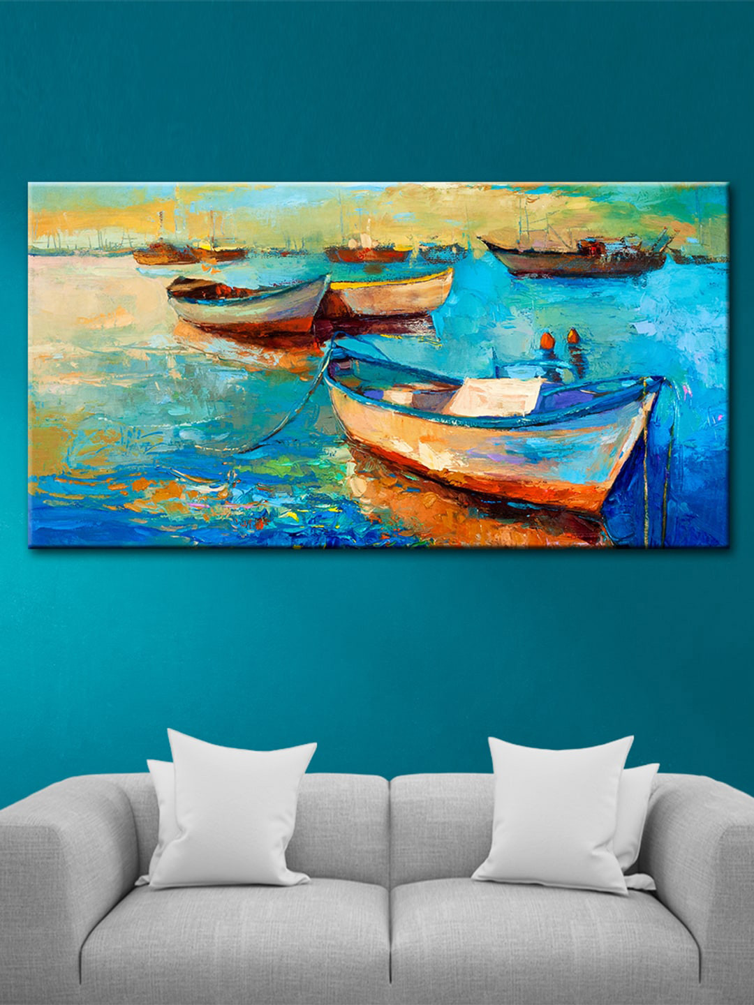 

WALLMANTRA Multicoloured Beautiful Batch Scenery Canvas Printed Painting, Multi